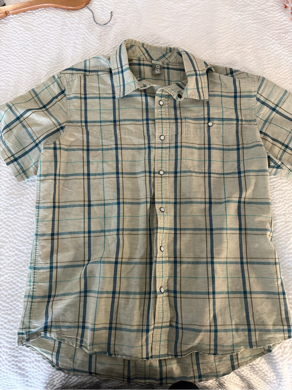 Stio Men's Eddy Short Sleeve Plaid Pearl Snap Shirt Size M